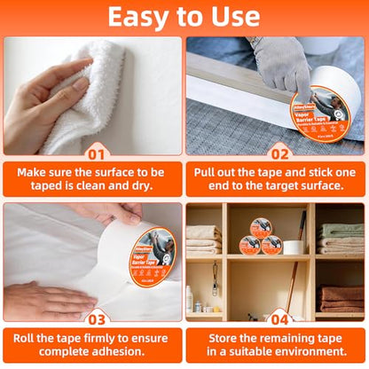 Vapor Barrier Tape, 4" x 180', 9 Mil Heavy Duty White Crawl Space Seal Tape - size: 1 ROLL