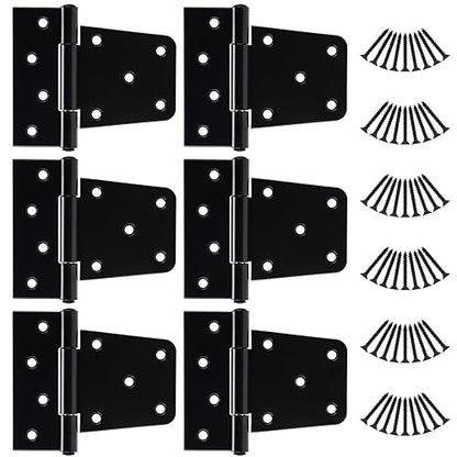 HILLMASTER 3.5 inch Heavy Duty Gate Hinges Fence Door Hinges Durable Gate Strap Hinge for Indoor Outdoor, Gate Hardware Kit for Shed, Wooden Fences, Vinyl Fence Gate, Barn Door, Garage, 6 Pack - size: 6 Pack