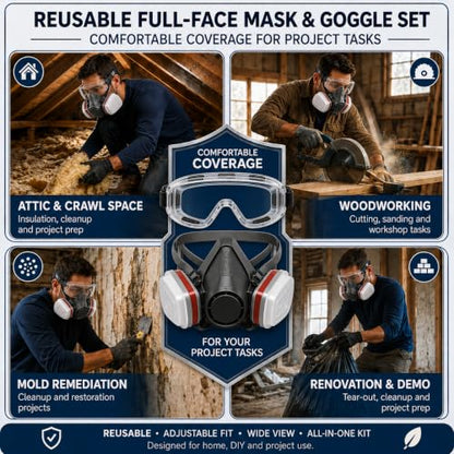 ProX Reusable Face Mask with 20 Filters for DIY Painting & Home Projects