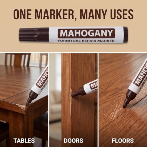 Brown Furniture Repair Wood Cabinet Floor Touch Up Markers Scratch Filler Remover - Mahogany,Wood Polish Care Scratch Covers and Removers