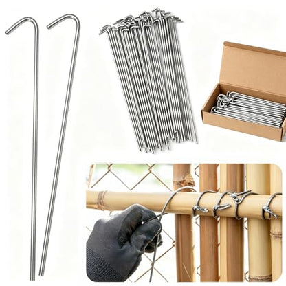 Chain Link Fence Ties 50 Packs, 8 inch Aluminum Wire Hook Ties