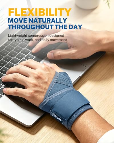 Wrist Brace with Soft-Touch Fabric, Breathable Compression Support - color: Blue, size: S/M