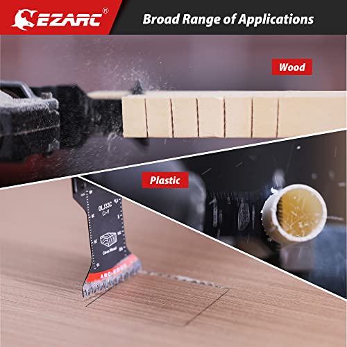 EZARC Japanese Tooth Oscillating Saw Blade, 5 PCS Arc Edge Oscillating Multitool Blades Clean Cut for Wood, Plastic (Pack of 2) - size: Cr-V (Pack of 2), style: Short 5pcs