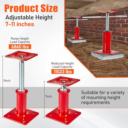 2 Pack House Floor Jacks, 7"-11" Height Range, 11023 LBS Max Load - size: 7" - 11" (2 Pack)