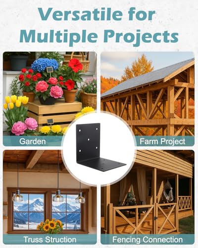 4 Pcs Heavy Duty Steel Corner Bracket, 6"x6"x5" Angle Bracket - style: 4 Pcs