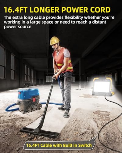 24000LM Work Light with 16FT Cord & Switch, IP66 for Construction Job Site - size: 200W-1P