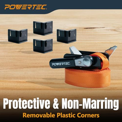 POWERTEC Adjustable Band Clamp for Woodworking - 15 ft. Adjustable Strap Clamp with Ratcheting Handle, Non-Marring Corners, 1000 lbs Capacity, 1 PK (72071) - style: 15 ft. Strap Clamp, 1PK