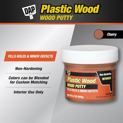 DAP Plastic Wood Wood Putty, Cherry, 3.7 oz (7079821250)
