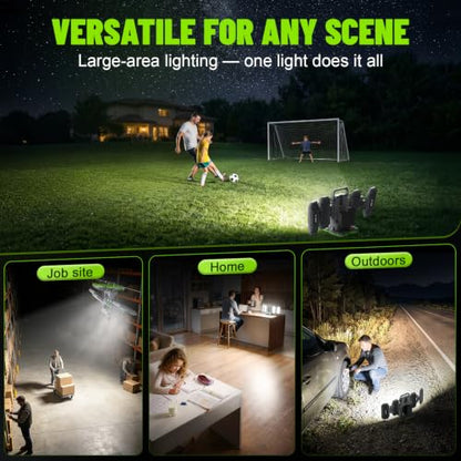 10,000LM Portable LED Work Light Compatible with Milwaukee 18V Battery - color: Red