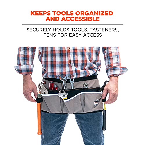 Ergodyne Arsenal 5706 Canvas Waist Tool Apron with 13 Pockets, Gray