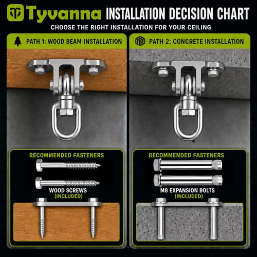Heavy Duty Swing Hangers 2 Pack Stainless Steel Ceiling Mount - color: Silver/2pack