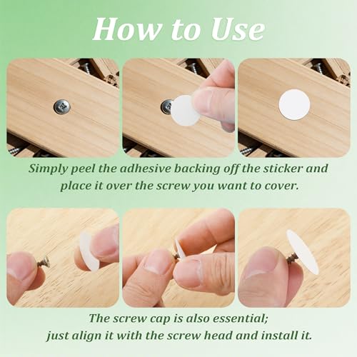 290Pcs Self-Adhesive Screw Hole Sticker, Non-Faded & Dustproof, PVC