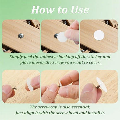 290Pcs Self-Adhesive Screw Hole Sticker, Non-Faded & Dustproof, PVC