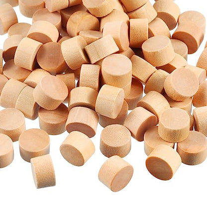 200-Piece 1/2 Inch Wooden Button Plugs - Flat Head Screw Hole Plugs - size: 1/2 Inch