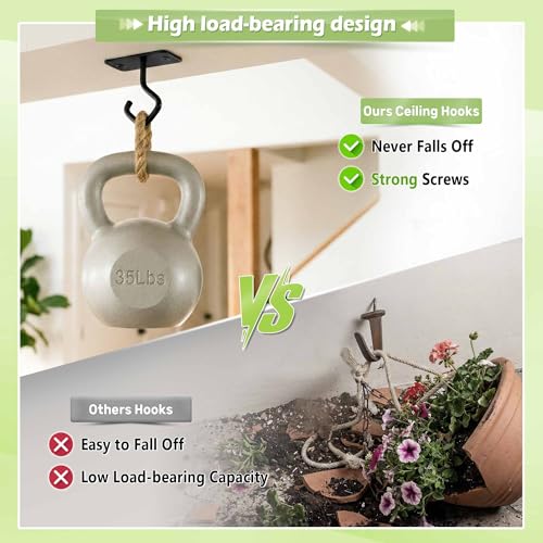 2.5" Ceiling Hooks for Hanging Plants - Heavy Duty Metal Hooks 2-Pack - size: 3C-2.5"4PCs