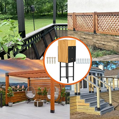 4 Pack 6 x 6 (Actual 5.6“ x 5.6“) Post Base U-Shape Bracket Stainless Steel Heavey Duty Wet Concrete Fence Deck Railing, Pergola, Porch, Wood Fence, Sheds, Mailbox, Ground Holders Support - color: 6 x 6 U Shape (4PCS)