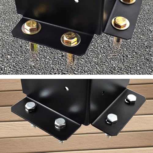4 Pcs Deck Post Base Bracket,4x4, 4x6, 6x6, 8x8 Adjustable Base Bracket - color: 4x4(4 PACK)