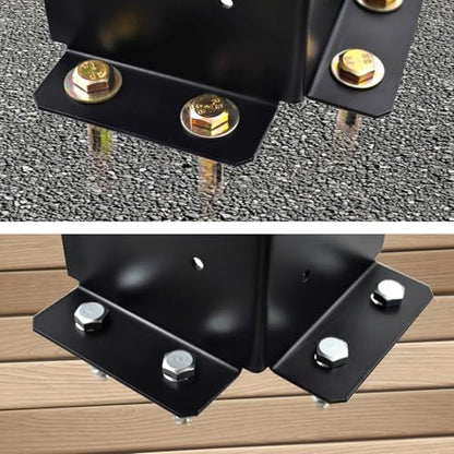 4 Pcs Deck Post Base Bracket,4x4, 4x6, 6x6, 8x8 Adjustable Base Bracket - color: 4x4(4 PACK)