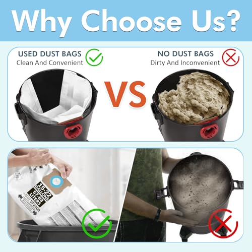 15 Pack 15-22 Gallon Vacuum Bags Compatible with Shop Vac 15-22 Gallon Vac - size: 15 pcs