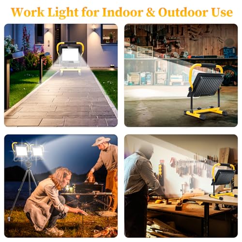 120W LED Work Light, 12000LM Portable Work Light with 16.4FT Cord