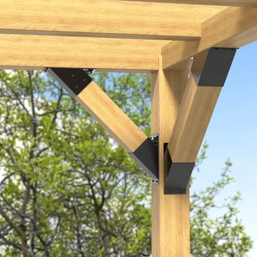4-Pack 4x4 45-Degree Pergola Bracket Angle Reinforcing Support Anchor - style: 4"x4" 45 degree