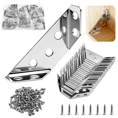 24-Pack Premium Stainless Steel Corner Brackets