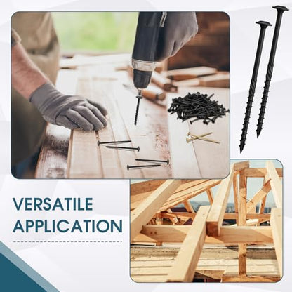 Threlaco 200 Pcs #14 x 4 Inch Wood Screws Structural Lag Screws, Black - color: Black, size: #14 x 4 inch