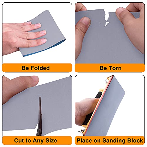 AUSTOR 36 Pcs Wet and Dry Sandpaper 3000 5000 7000 10000 Grit Sanding Paper