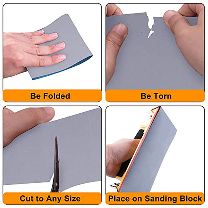 AUSTOR 36 Pcs Wet and Dry Sandpaper 3000 5000 7000 10000 Grit Sanding Paper