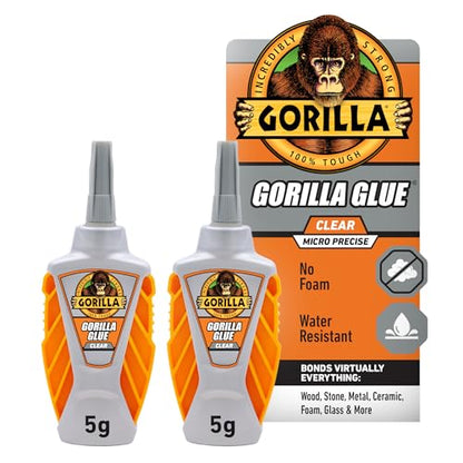 Gorilla Micro Precise Clear Glue, All Purpose, Polyurethane, 5g, 2-Pack - size: Micro Precise 5g, style: Micro Precise 2 Pack