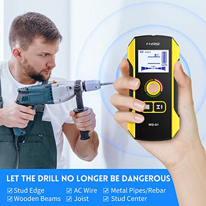 FNIRSI WD-01 6 in 1 Rechargeable Stud Finder Wall Scanner, Positioning Hole - size: WD01