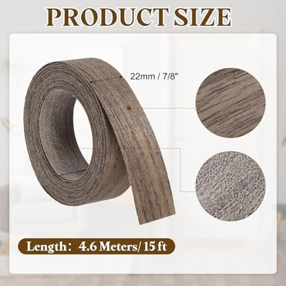 uxcell 7/8 Inch x 15ft Wood Veneer Edge Banding, Pre-Glued Flexible Black Walnut Edging Strips, Iron on with Hot Melt Adhesive Wood Tape for Cabinet Repair and Furniture Restoration - size: 7/8 Inch x 15ft