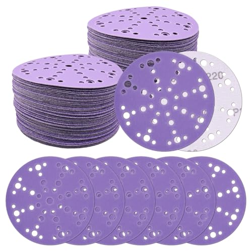 6 Inch 49 Hole Ceramic Sanding Discs 220 Grit, 50 Pack - style: 220 Grit