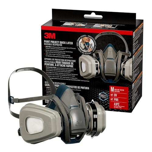 3M P95/OV Paint Project Quick Latch Reusable Respirator 6502, Medium, 1-Kit