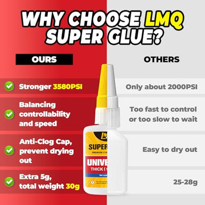 Super Glue Thin and Thick Liquid CA Glue Clear 60g, All Purpose Superglue - size: 2oz, style: Thin/Thick