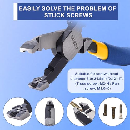 Multi-Function Screw Extractor Pliers, Non-Slip Screw Removal Tool, Extracts Stripped, Broken, Rusted Screws, Screw Pliers for Tightening, Loosening and Gripping Nuts and Bolts，Wire pliers