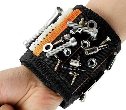 Magnetic Wristband with Strong Magnets for Holding Screws, Nails, Drill Bits and Small Tools — Adjustable Tool Wrist Band for Men and Women, Ideal Gift for DIY, Construction and Home Improvement