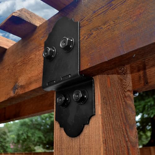 OZCO Laredo Sunset Post to Beam Connector Kit, 6in, 2 Pack, Black