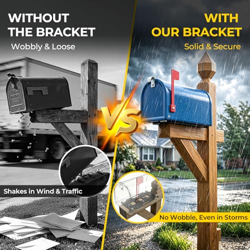 Mailboxes Post Mount Bracket - Universal Mailbox Mounting Plate, Compatible with Architectural, Gibraltar & Adoorn, Adjustable Slotted Base for 4x4 Wood & T-Post, Hardware Kit Included