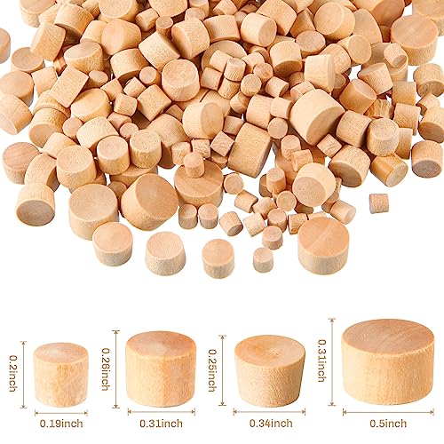 200 Mixed Size Wood Caps - 3/16", "5/16", "3/8", "1/2 Inch Screw Plugs - size: Mixed Sizes