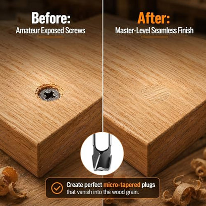 Lasnten 3 Pcs Plug Cutter Tenon Drill Bit Set, 3/8″, 1/2", 5/8" - size: 3/8″, 1/2", 5/8"