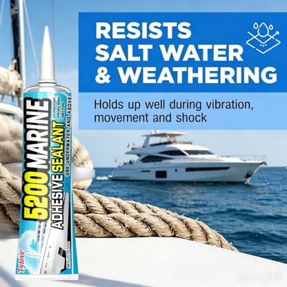 5200 Marine Sealant Adhesive Fast Cure 3oz – Permanent Waterproof Bond for Boats, RVs, Decks & Pool Tile, UV Resistant Above & Below Waterline - color: 1Pack White