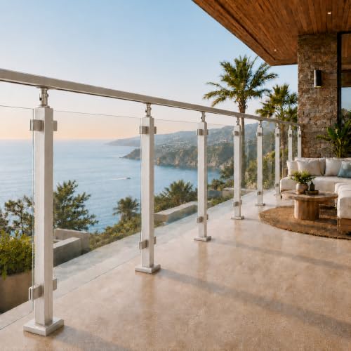 42-Inch Glass Railing Corner Post, 40mm, Satin(LIUCHONGYANG99) - size: 40MM*40MM, style: Corner Post