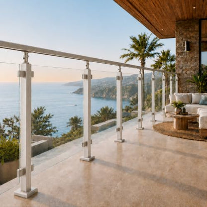 42-Inch Glass Railing Corner Post, 40mm, Satin(LIUCHONGYANG99) - size: 40MM*40MM, style: Corner Post