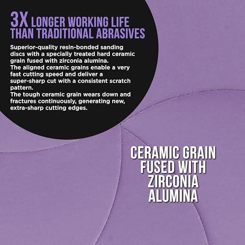 Dura-Gold Premium 1000 Grit 6" Purple Film Ceramic Sanding Discs, Box of 50 - style: 1000 Grit