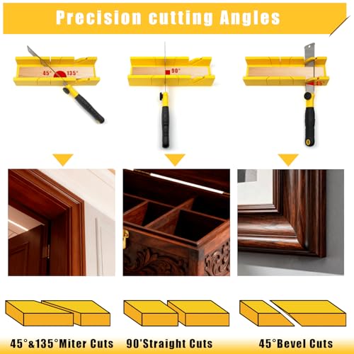 Miter Box And Saw Set, 4-Piece Japanese Hand Miter Saw,Miter Shears