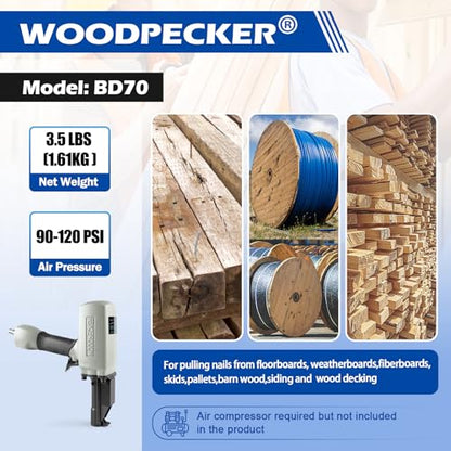 WOODPECKER BD70 Pneumatic Nail Puller Nail Remover Tool