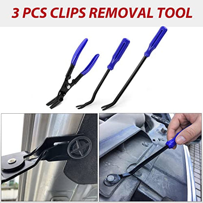 Nilight Trim Removal Tool 88Pcs, Auto Push Pin Bumper Retainer Clip Set - color: 88 Clips+ Remover Tools Blue