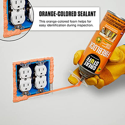 Great Stuff Fireblock Gap Filler | Insulating Foam Sealant, 12 oz. – Orange (12 Pack)