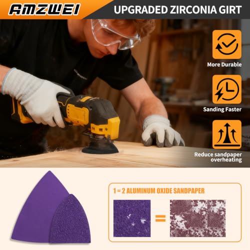 AMZWEI Upgraded 206CS Zirconia Oscillating Tool Sanding Kit - size: 206PCS